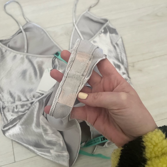 NWT house of Cb mistress rocks mirage silver romper jumpsuit metallic size XS - Picture 7 of 7